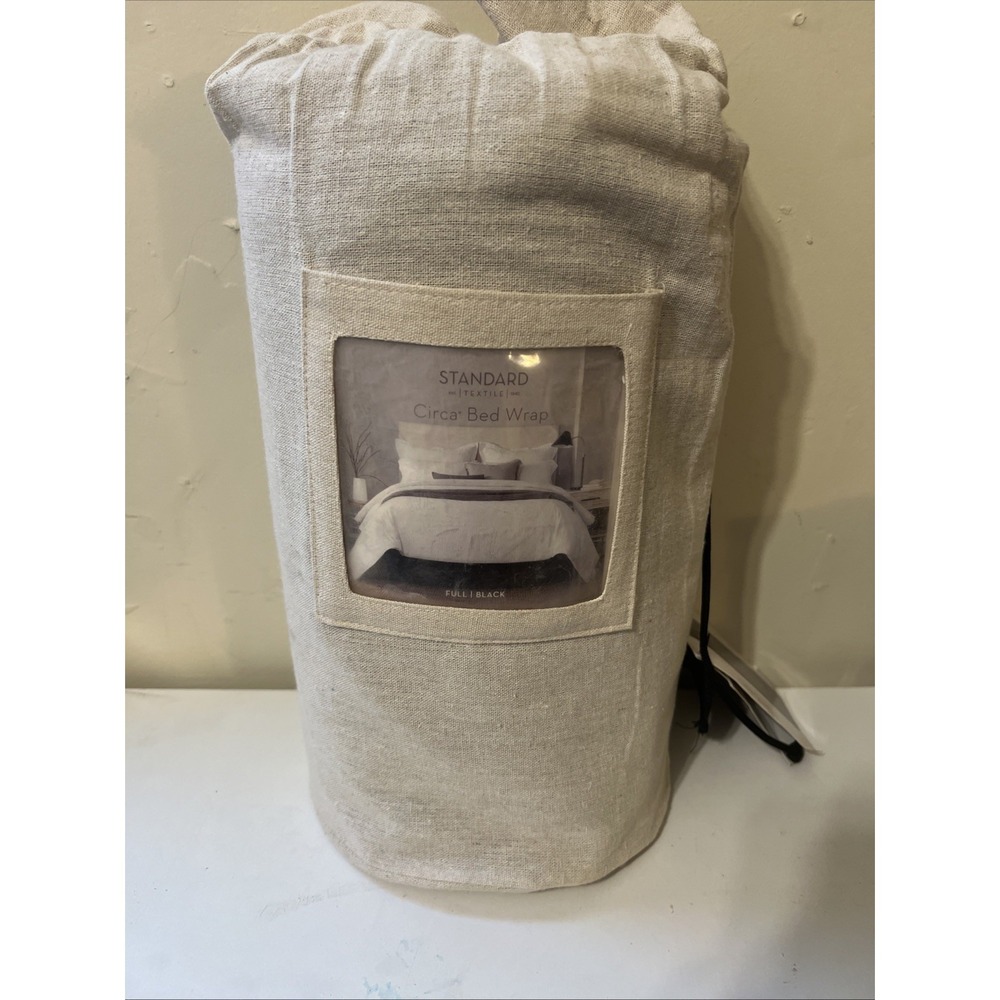 Standard Textile Circa Bed Wrap for Full Black, Bed Skirt Alternative